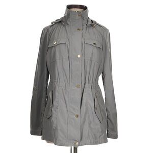 Michael Kors Light Gray Women's Raincoat Jacket with Drawstring Waist